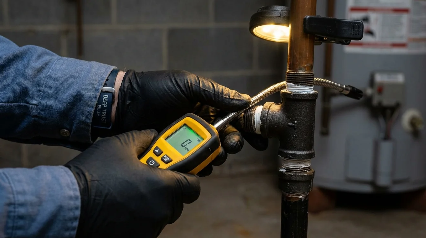 Gas leak detection with electronic sniffer by Johns Plumbing LLC in Horn Lake