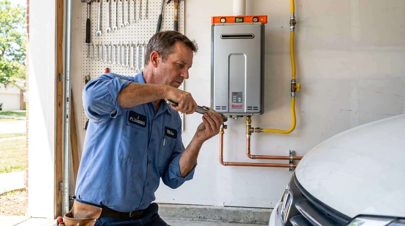 Tankless water heater installation by a Johns Plumbing LLC plumber in Horn Lake